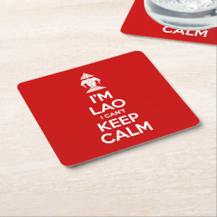 I'm Lao I Can't Keep Calm Square Paper Coaster