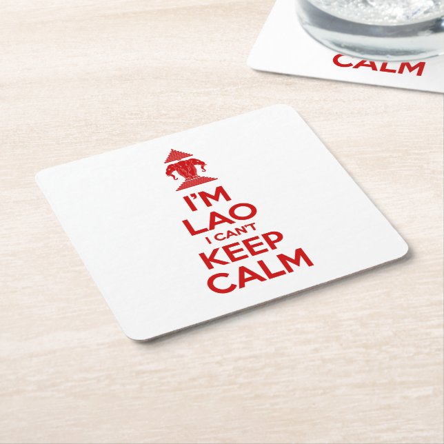 I'm Lao I Can't Keep Calm Square Paper Coaster (Angled)