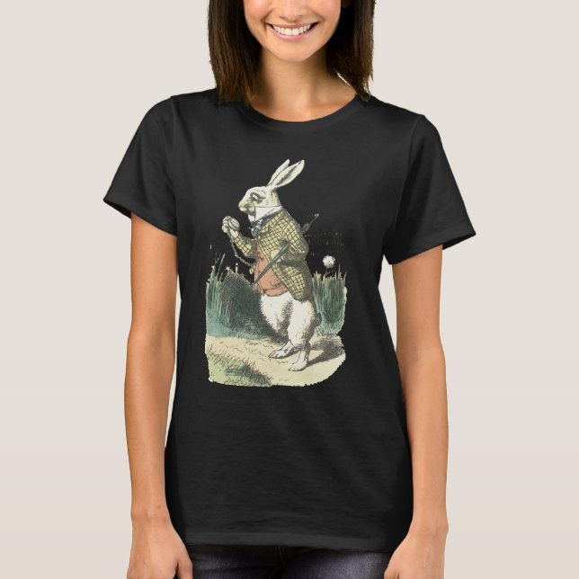 I'm Late! Alice in Wonderland White Rabbit T-Shirt (Front)