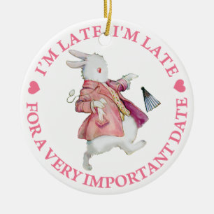 I'm Late, I'm Late, For A Very Important Date! Ceramic Tree Decoration