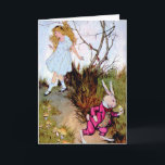 I'm Late, I'm Late For a Very Important Date! Holiday Card<br><div class="desc">"I'm Late,  I'm Late For a Very Important Date!" The White Rabbit Exclaims as He Rushes By Alice.  From Alice's Adventures in Wonderland - Great Fun!</div>
