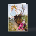 I'm Late, I'm Late For a Very Important Date! Holiday Card<br><div class="desc">"I'm Late,  I'm Late For a Very Important Date!" The White Rabbit Exclaims as He Rushes By Alice.  From Alice's Adventures in Wonderland - Great Fun!</div>