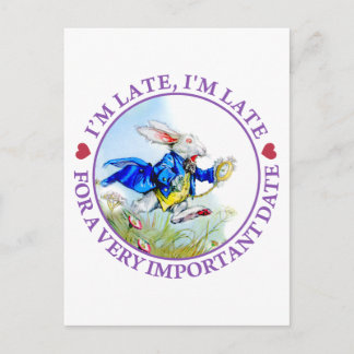 I'm Late, I'm Late, For a Very Important Date! Postcard