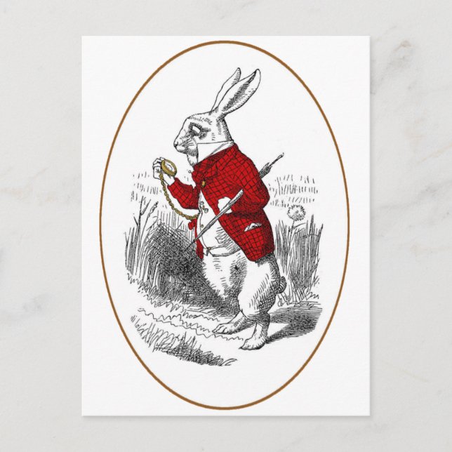 I'm Late, I'm Late Postcard (Front)