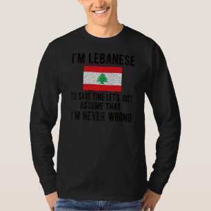 I'm Lebanese Flag Lebanon Lebanese Roots T-Shirt