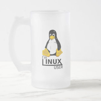 I'm Linux User Frosted Glass Beer Mug