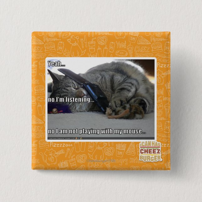 I'm listening 15 cm square badge (Front)