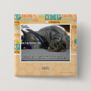 I'm listening 15 cm square badge