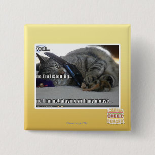 I'm listening 15 cm square badge