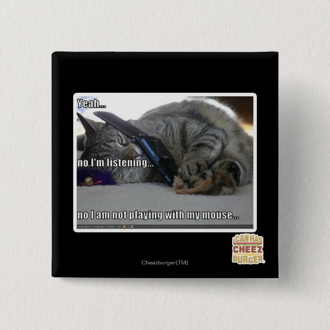 I'm listening 15 cm square badge (Front)