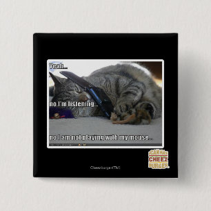 I'm listening 15 cm square badge