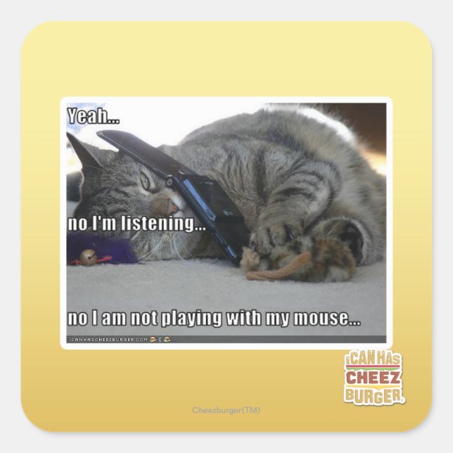 I'm listening square sticker (Front)