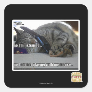 I'm listening square sticker