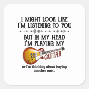 I'm Listening To You But In My Head I'm Playing My Square Sticker