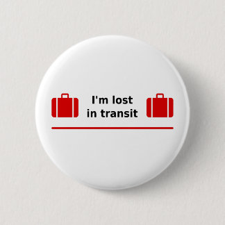 I'm Lost in Transit Double Suitcase Light-Colour 6 Cm Round Badge