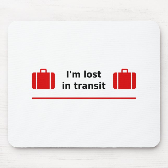 I'm Lost in Transit Double Suitcase Light-Colour Mouse Mat (Front)