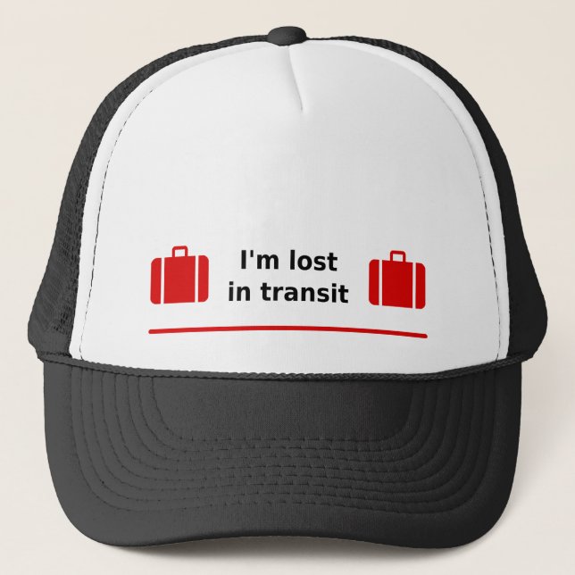 I'm Lost in Transit Double Suitcase Light-Colour Trucker Hat (Front)