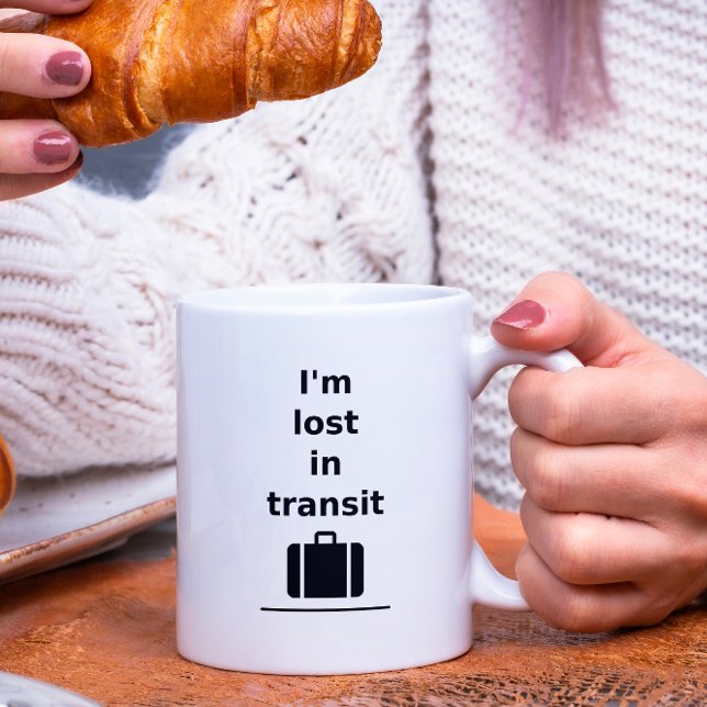 I'm Lost in Transit Travel Suitcase Light-Monotone Coffee Mug (Creator Uploaded)