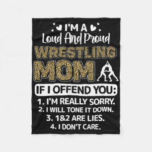 I'm Loud And Proud Wrestling Mum Mothers Day Gifts Fleece Blanket