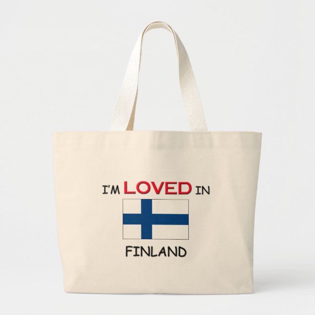 I'm Loved In FINLAND Large Tote Bag (Front)
