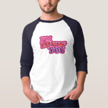 I'm Lovin' You Raglan Vintage-Style Mens T-Shirt