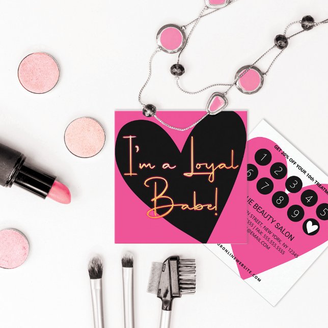 I'm Loyal Babe Gold Pink Black Heart Customer Loyalty Card (Creator Uploaded)