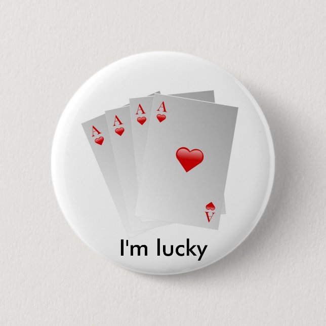 I'm lucky 6 cm round badge (Front)