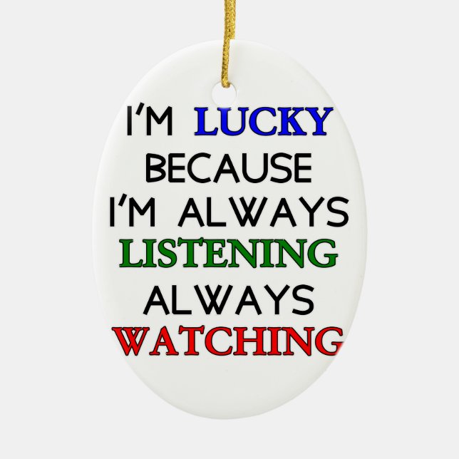 I'm Lucky Ceramic Tree Decoration (Front)