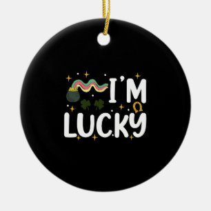 I'm Lucky Funny St Patrick's Day Ceramic Tree Decoration