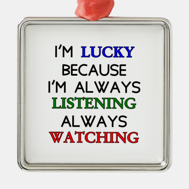 I'm Lucky Metal Tree Decoration (Front)