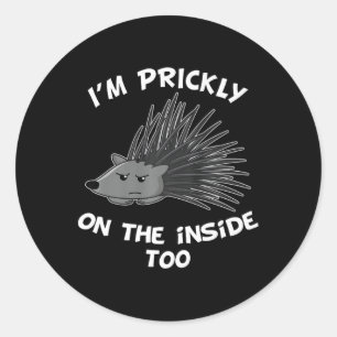I'm Ly On The Inside Too Porcupine Funny Hedgehog Classic Round Sticker