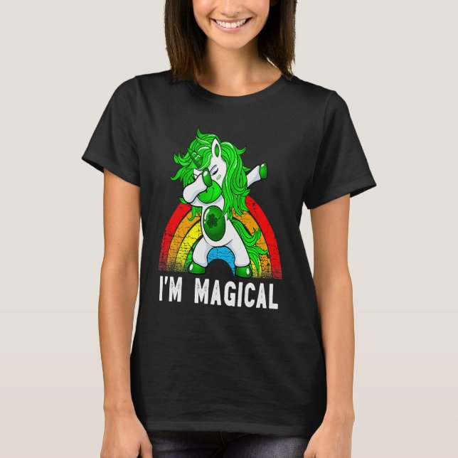 Im Magical Irish Dabbing Unicorn Toddler St Patric T-Shirt (Front)