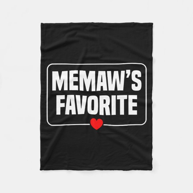 I'm Memaw's Favorite Granhild Grandson Granddaught Fleece Blanket (Front)
