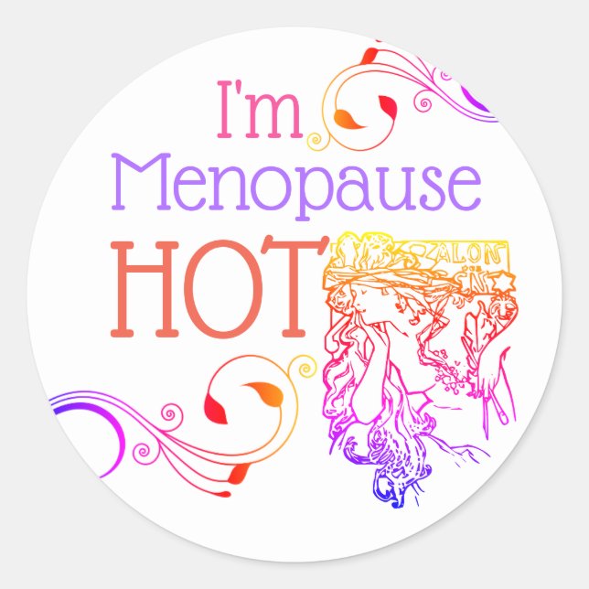 I'm menopause hot sticker art nouveau cougar (Front)