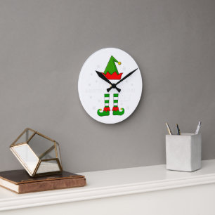 I'm Miniature Schnauzer Lover   Elf Christmas Round Clock
