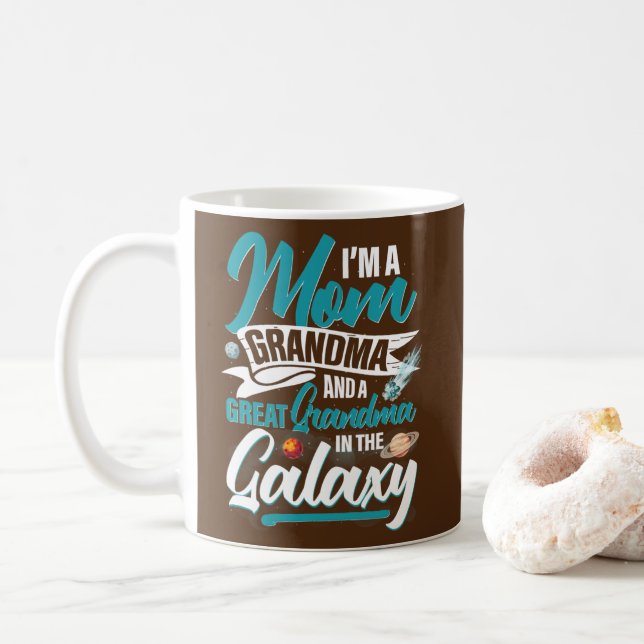 I'm Mom Grandma and Cute Great Grandma Funny Coffee Mug (With Donut)
