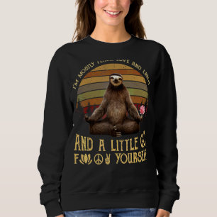 I'm Mostly Peace Love And Light Yoga Sloth Vintag Sweatshirt