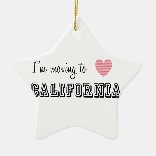 I'm Moving To California Ceramic Tree Decoration (Front)