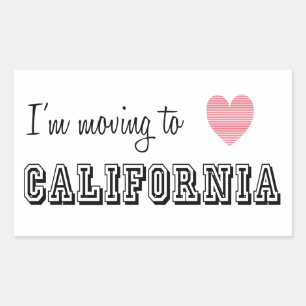 I'm Moving To California Rectangular Sticker