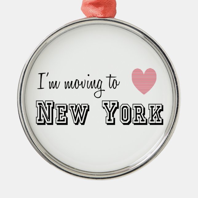 I'm Moving To New York Metal Tree Decoration (Front)