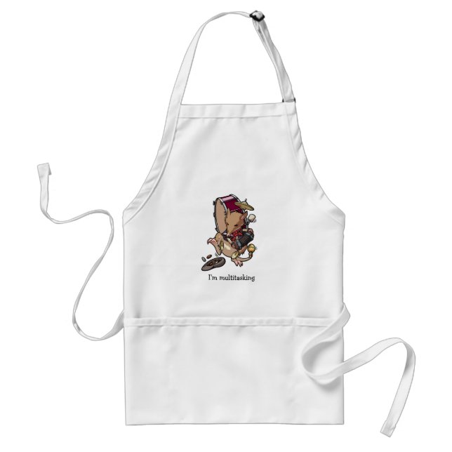 I'm Multitasking One Man Bandicoot Busking Cartoon Standard Apron (Front)