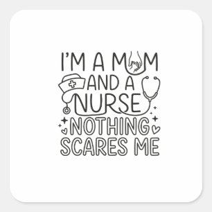 Im Mum And Nurse Minimalist Nurse Mum Gift Square Sticker