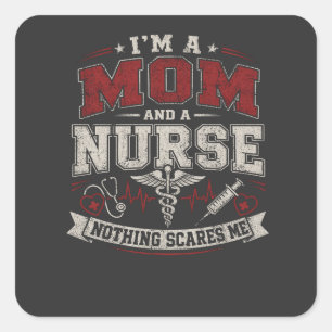 Im Mum And Nurse vinatge Mum Gift mothers day  Square Sticker