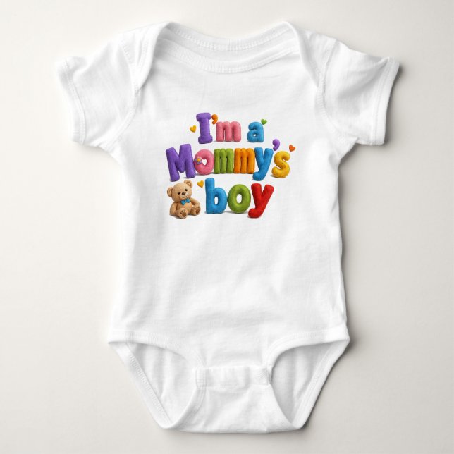 I'm Mummy's boy multi colour Baby Bodysuit (Front)