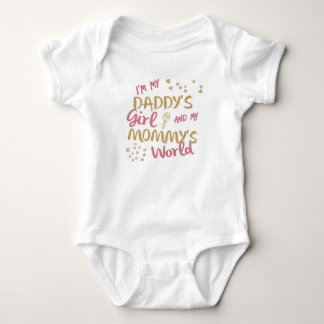 I'm my daddy's girl and my mummy's world - Pink Baby Bodysuit