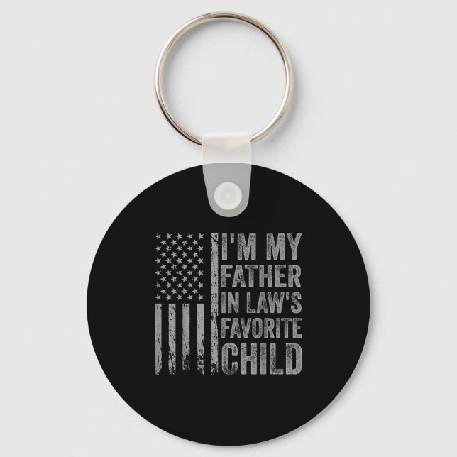 I'm My Father In Law's Favorite Child Funny Parent Key Ring (Front)