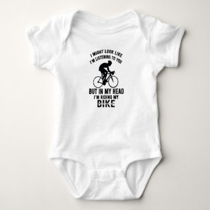 Im my head i'm riding my bike T-Shirt Baby Bodysuit