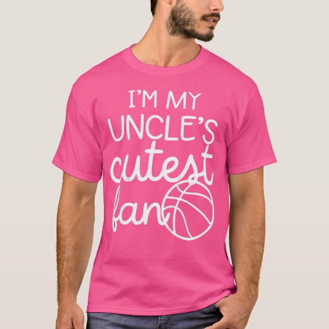 Im My Uncles 1 Cutest Fan Basketball Player Niece  T-Shirt (Front)
