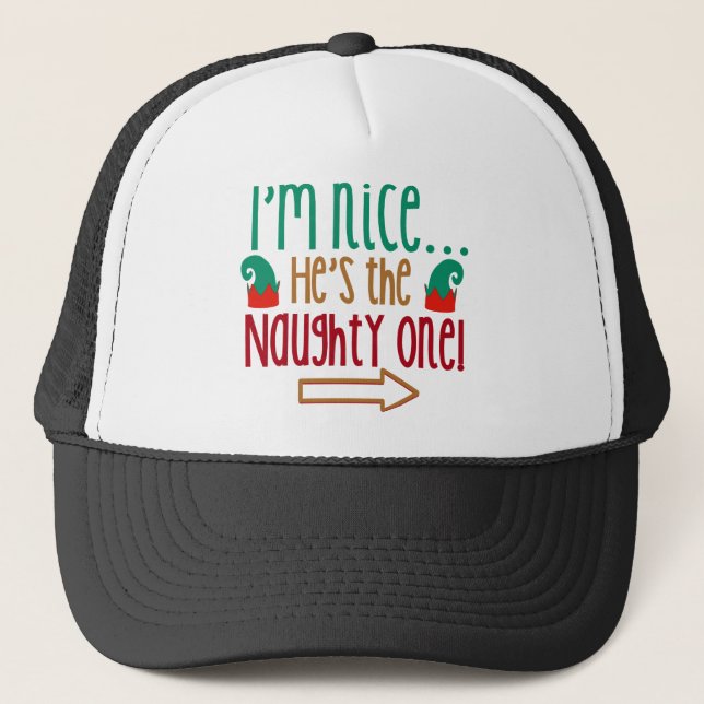 Im Nice Hes Naughty Elf Hat (Front)