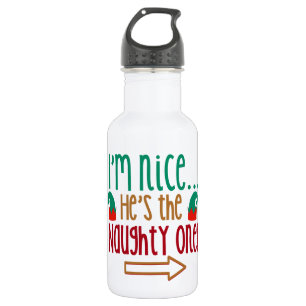 Im Nice Hes Naughty Elf Hat 532 Ml Water Bottle